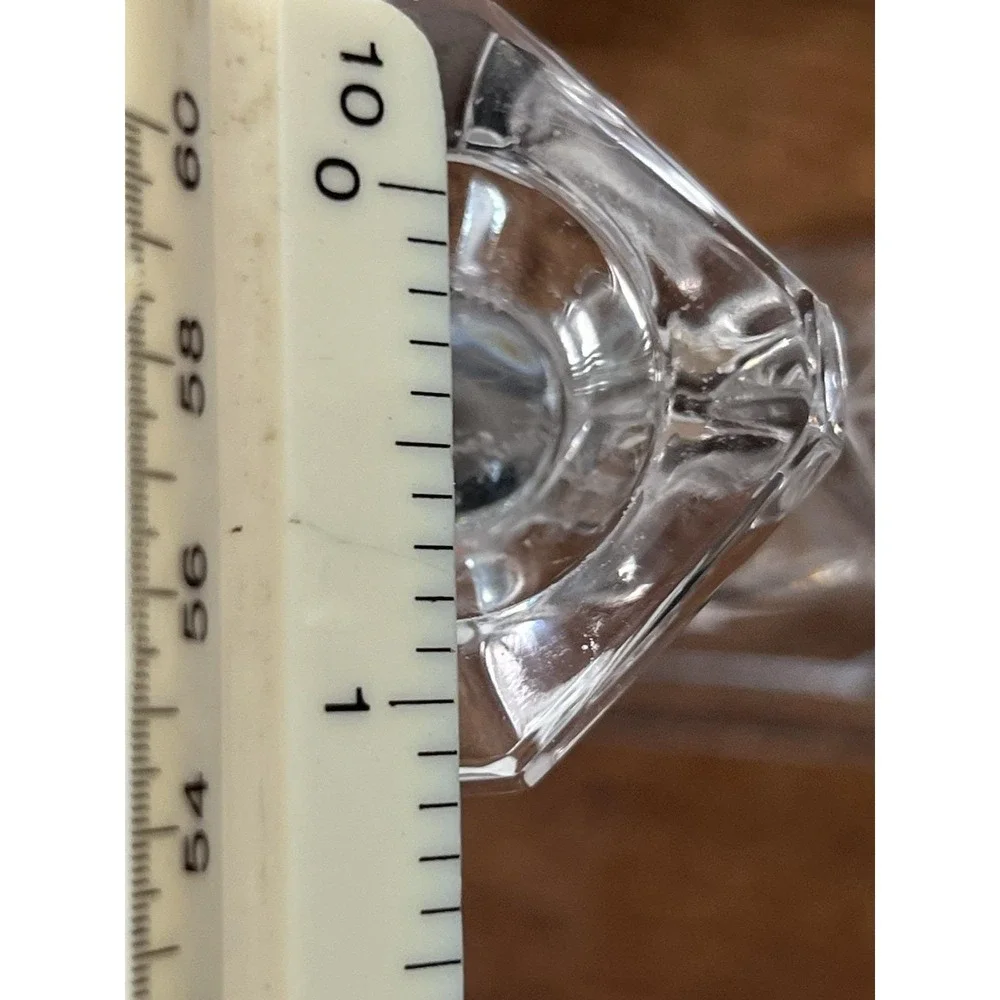 Vtg Candlestick Holder Crystal Glass Witchy Celestial Moon Goth Decor Core Mcm